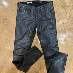 AG The legging skinny black coated denim 27R